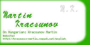 martin kracsunov business card